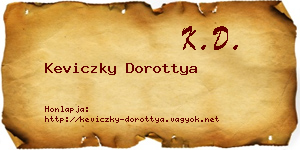 Keviczky Dorottya névjegykártya